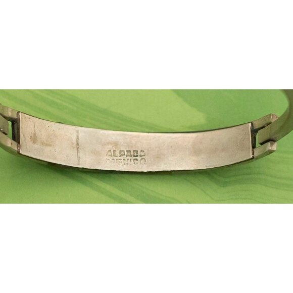 Vintage Intricate Ocean Ripples Art Bangle 6 1/4 inch by Alpaca Mexico - W4 - Picture 3 of 4